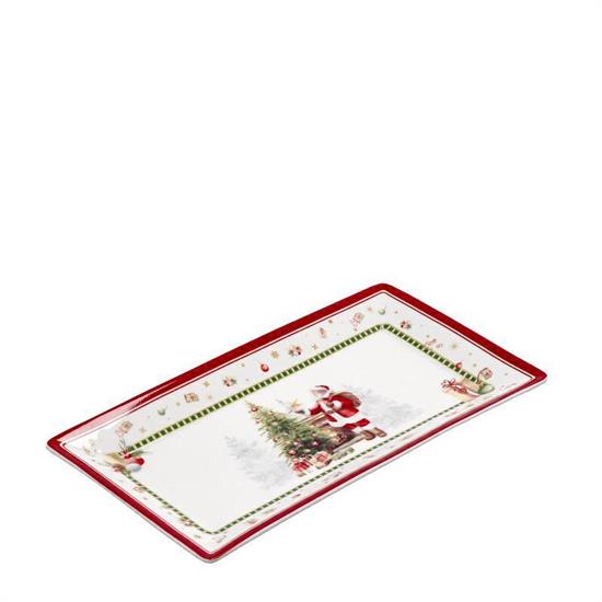 PIATTO RETTANGOLARE PORCELLANA NATALIZIA 26 X 14 CM