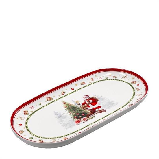 PIATTO OVALE PORCELLANA NATALIZIO 33 X 16,5 CM
