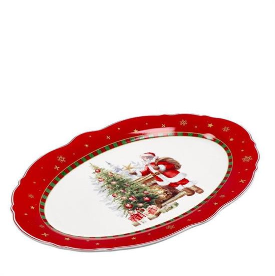 PIATTO OVALE PORCELLANA NATALIZIO 35 X 24 CM