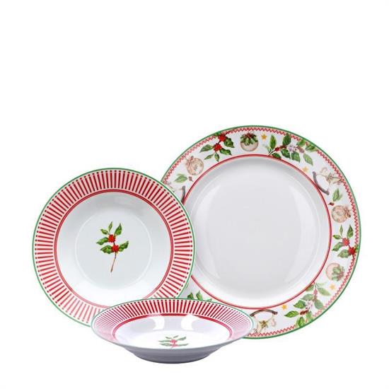 PIATTO SERVIZIO 18 PZ PORCELLANA NATALIZIO