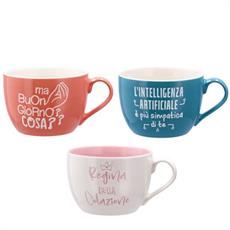 TAZZA PORCELLANA D. 15 X H 8 CM 3 ASS