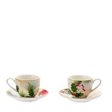 TAZZA CAFFE' NATALIZIA 90 ML D. 7 X H 5 CM SET 2 PZ