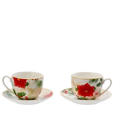 TAZZA DA THE NATALIZIA 250 ML D. 9 X H 7 CM SET 2 PZ