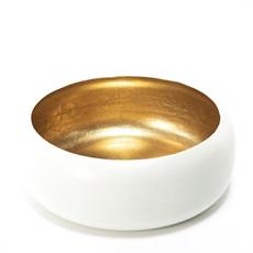 CENTROTAVOLA IN METALLO FOGLIA ORO D. 27 X H 10 CM