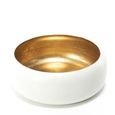 CENTROTAVOLA IN METALLO FOGLIA ORO D. 27 X H 10 CM