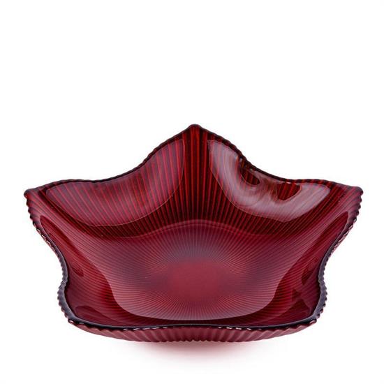 CIOTOLA STELLA ROSSA IN VETRO D. 25 X H 6 CM