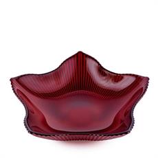 CIOTOLA STELLA ROSSA IN VETRO D. 25 X H 6 CM