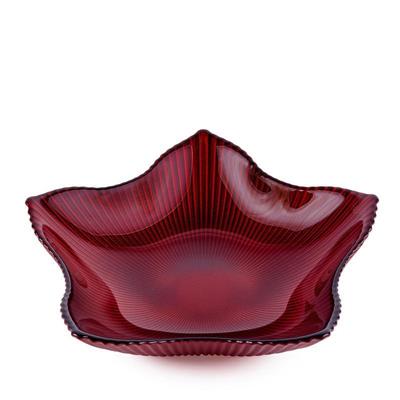 CIOTOLA STELLA ROSSA IN VETRO D. 25 X H 6 CM