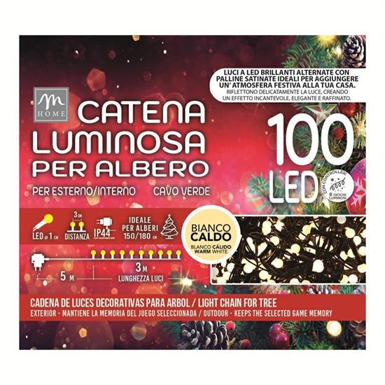 LUCI 100 LED MICROSATINATE BIANCO CALDO 3 MT