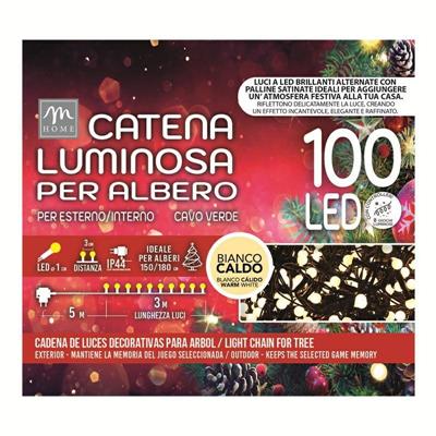 LUCI 100 LED MICROSATINATE BIANCO CALDO 3 MT