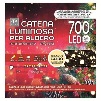 LUCI 700 LED MICROSATINATE BIANCO CALDO 21 MT