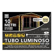 LUCI TUBO 100 LED BIANCO CALDO 10 MT
