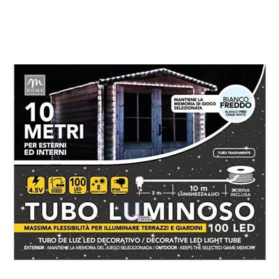 LUCI TUBO 100 LED BIANCO FREDDO 10 MT