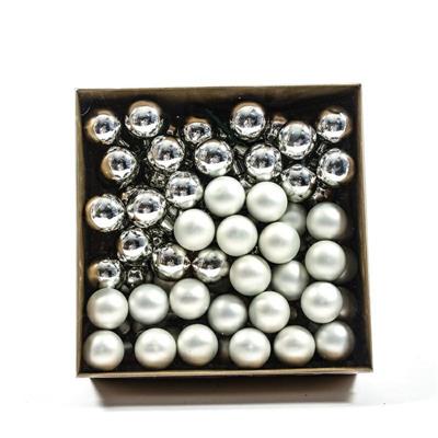 PALLA NATALIZIA 3 CM ARGENTO LUCIDO E OPACO CONF. 72 PZ