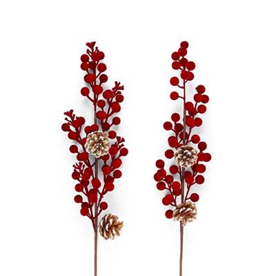 RAMO PICK BACCHE CON PIGNE 61 CM ASS