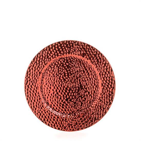 SOTTOPIATTO ROSSO LUCIDO IN PLASTICA D. 33 CM