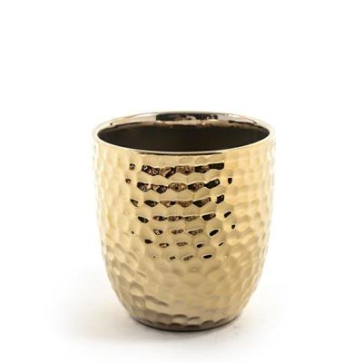 VASO IN CERAMICA ORO D. 13 X H 14 CM
