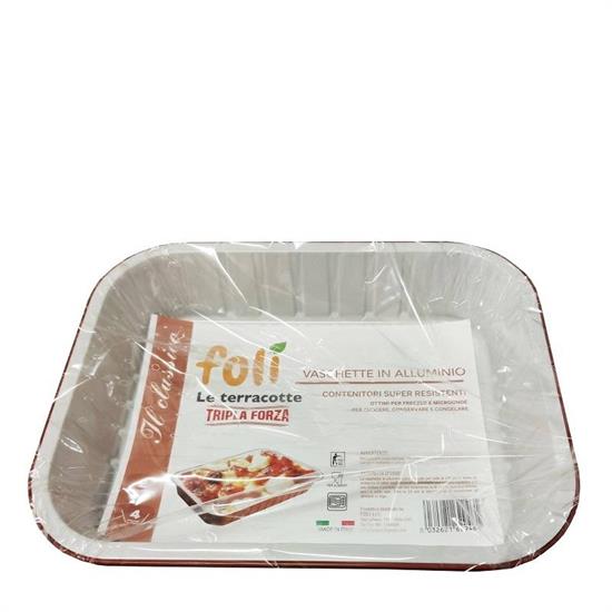FOLI CONTENITORE MICROONDE 4 PORZIONI CONF. 2PZ TERRACOTTA