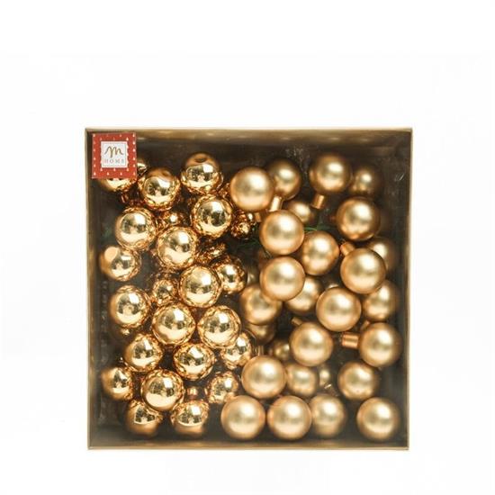 PALLA NATALIZIA ORO IN VETRO D. 3 CM CONF. 72 PZ