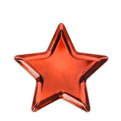 VASSOIO STELLA ROSSO IN PLASTICA 31 X 31 X H 2 CM