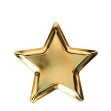 VASSOIO STELLA ORO IN PLASTICA 31 X 31 X H 2 CM