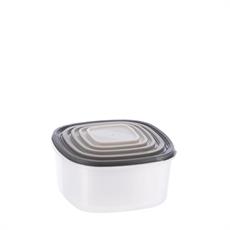 CONTENITORE IN PLASTICA CON COPERCHIO SET 5 PZ