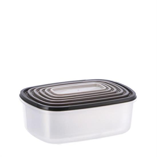 CONTENITORE PLASTICA CON COPERCHIO SET 6 PZ