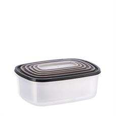 CONTENITORE PLASTICA CON COPERCHIO SET 6 PZ