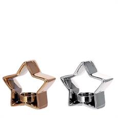 PORTACANDELA TEALIGHT STELLA 13 X 5 X H 12 CM 2 COLORI ASS