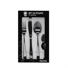 POSATE ACCIAIO PACHO NERE CONF. 24 PZ