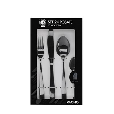 POSATE ACCIAIO PACHO NERE CONF. 24 PZ