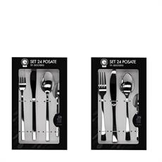 POSATE ACCIAIO CONF. 24 PZ 2 MODELLI ASS