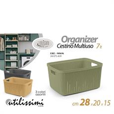 CESTINO MULTIUSO 7 LT 20 X 28 X 14,6 CM COLORI ASS