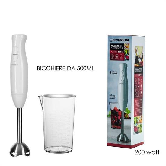 FRULLATORE AD IMMERSIONE CON BICCHIERE 200 W 2 VELOCITA'