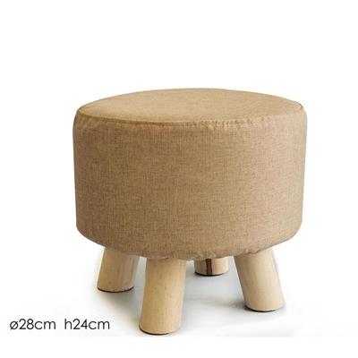 POUF TONDO BEIGE D. 28 X H 24 CM
