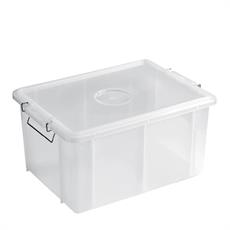 BACINELLA BOX CON COPERCHIO 55 X 40 X 29 CM TRASPARENTE