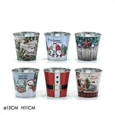 VASO IN LATTA D. 13 CM ASS