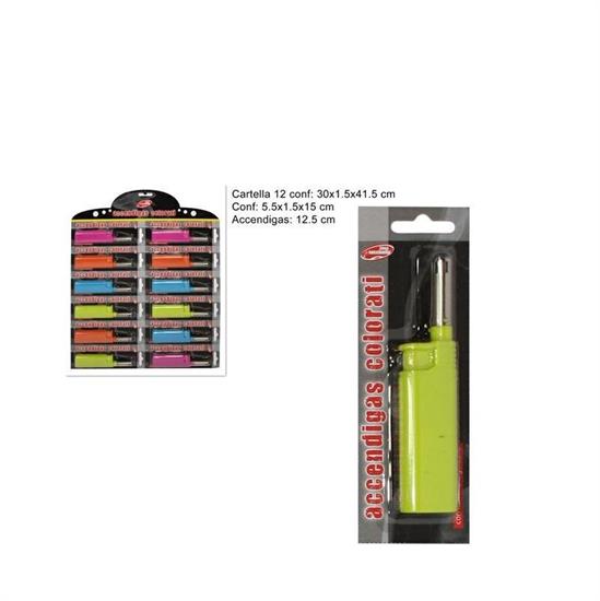 ACCENDIGAS SU CARTELLA 4 COLORI ASS