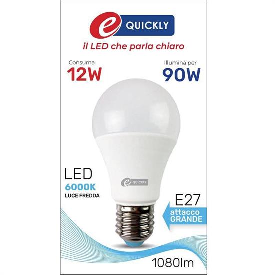 LAMPADINA GOCCIA LED A60 E27 12W 6000K
