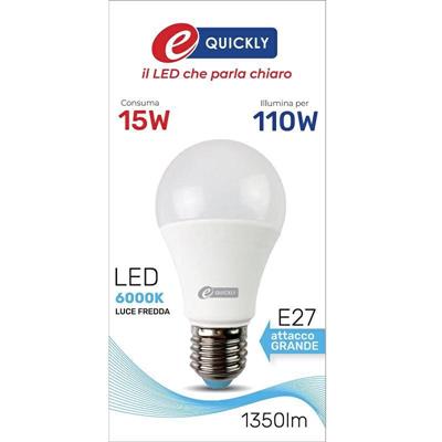 LAMPADINA GOCCIA LED A60 E27 15W 6000K