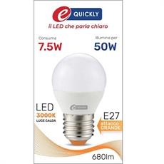 LAMPADINA SFERA LED G45 E27 7,5W 3000K