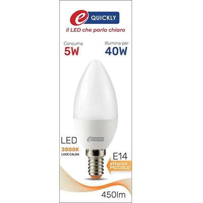 LAMPADINA CANDELA LED C37 E14 5W 3000K