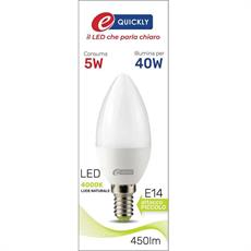 LAMPADINA CANDELA LED C37 E14 5W 4000K