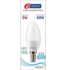 LAMPADINA CANDELA LED C37 E14 5W 6000K