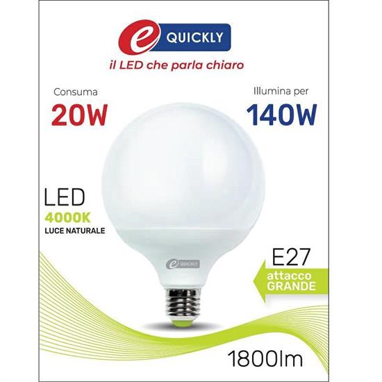 LAMPADINA GLOBO LED G120 E27 20W 4000K