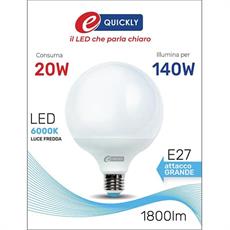 LAMPADINA GLOBO LED G120 E27 20W 6000K