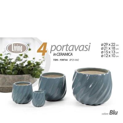 CASPO CERAMICA SET 4 PZ 29/22/15/9 CM ONDA BLU