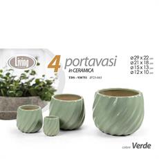 CASPO CERAMICA SET 4 PZ 29/22/15/9 CM ONDA VERDE