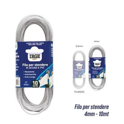 FILO STENDIBIANCHERIA ACCIAIO 10 MT X 4 MM