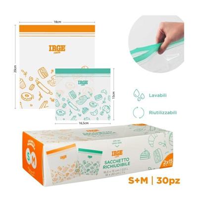 SACCO DOPPIA ZIP 16,5 X 15 + 18 X 20 CONF. 30 PZ